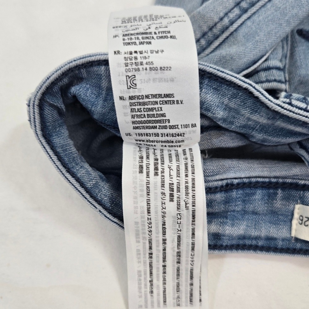 Abercrombie Fitch Flare Jeans Womens 26 High Rise Patch Pocket Button Fly Blue - Picture 6 of 12